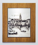 Zinnstich Basler Rheinbrücke 26 x 22 cm
