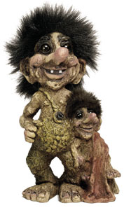 Troll Vater mit Tochter 17.5cm