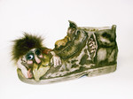 Troll im Schuh, auch als Blumentopf 40cm lang / 18cm hoch NOCH 2 STÜCK