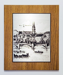 Zinnstich Basler Rheinbrücke 32,5 x 27 cm